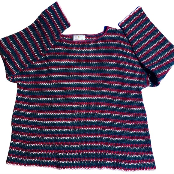 💎RARE💎Vintage 90’s Express Tricot Striped Knit Sweater, Size Medium - Picture 8 of 14
